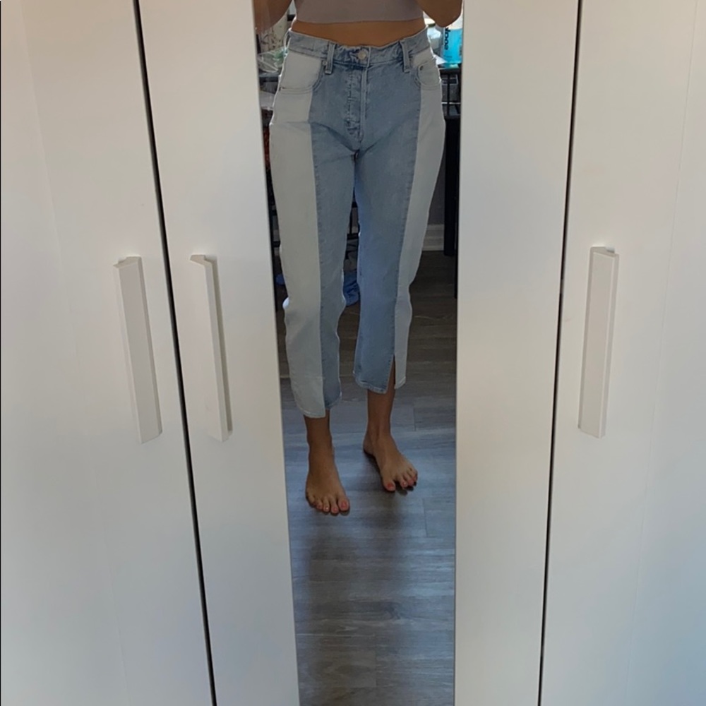 Two toned denim jeans